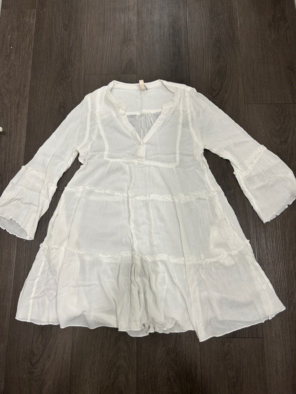 Elan White V Neck Cover Up Dress